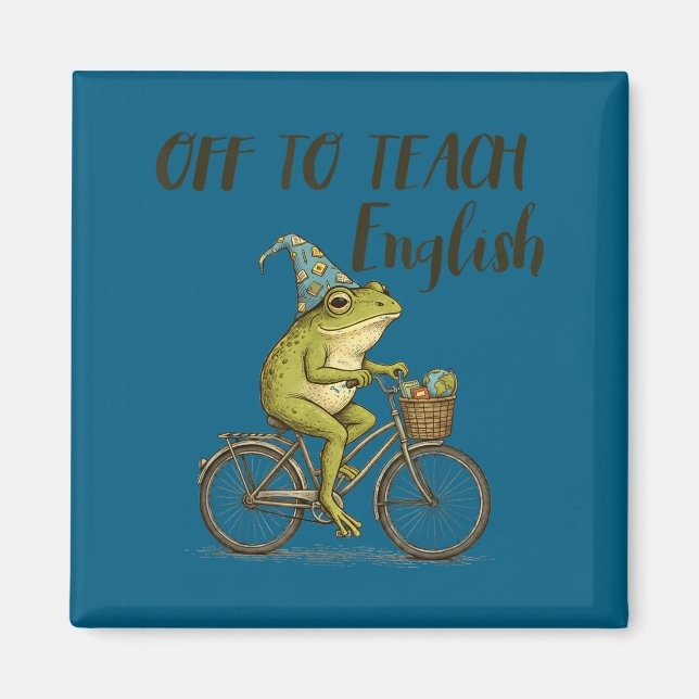 Imã Professor de Inglês Sapo Engraçado Ensino Arte Grá (Frente)