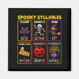 Imã Professor de Leitura de Halloween Sílabas Assustad