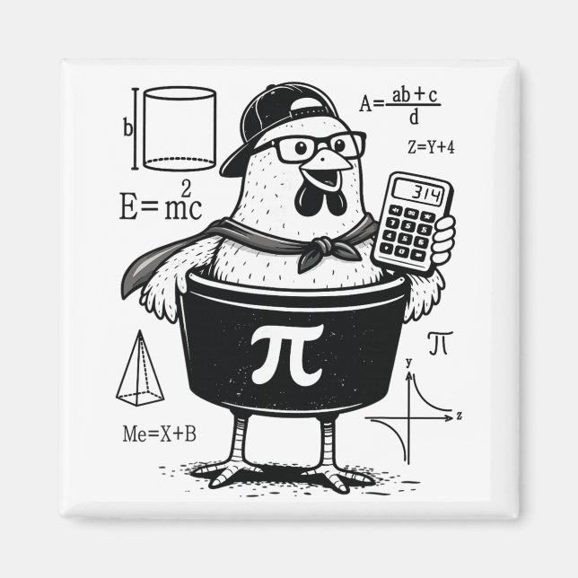 Imã Professor de Matemática Calculadora de Galinha Div (Frente)