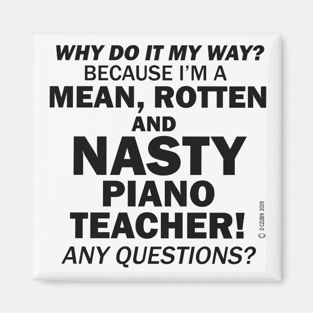 Imã Professor de Piano Desagradável (Frente)