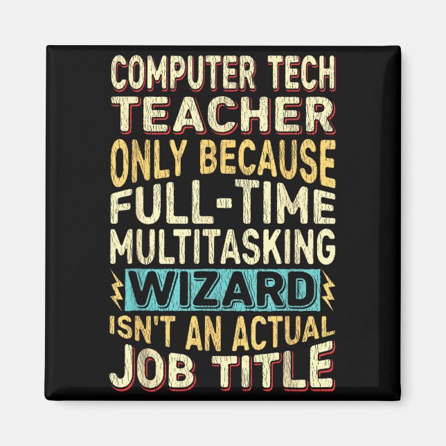 Imã Professor de Tecnologia de Computador Engraçado Má (Frente)