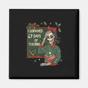 Imã Professor Engraçado Natal Xmas Eu Sobrevivi 67 Dia
