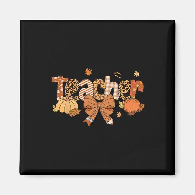 Imã Professor Leopard Fall Pumpkin outono T (Frente)