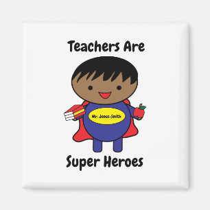 Imã Professor Masculino Afro-Americano Hero Personaliz