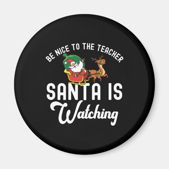 Imã Professor papai noel - Presente de Natal - Reindee (Frente)