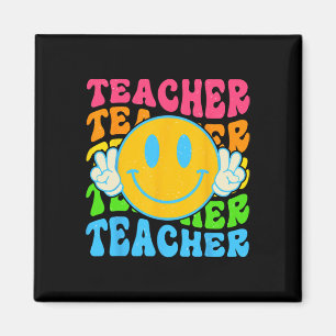Imã Professor Retro Feliz Sorriso Face - Escola Primár