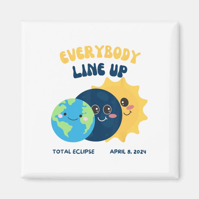 Imã Professor Solar Eclipse Abril 8 2024 Cute Earth Su (Frente)