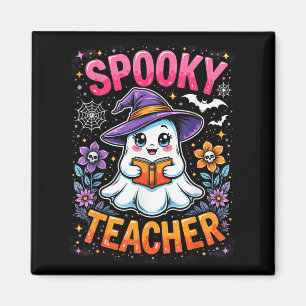 Imã Professor Spooker Cute Ghost Lendo Livro Engraçado