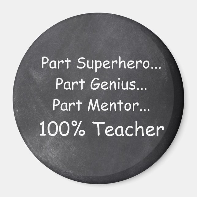 Imã Professor super-herói Genius Mentor Chalkboard Gif (Frente)
