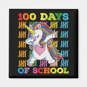 Imã Professor Unicórnio de 100 Dias de Escola