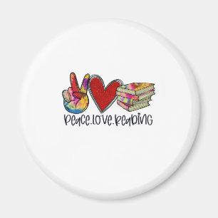 Imã Professora Art Peace Love Reading