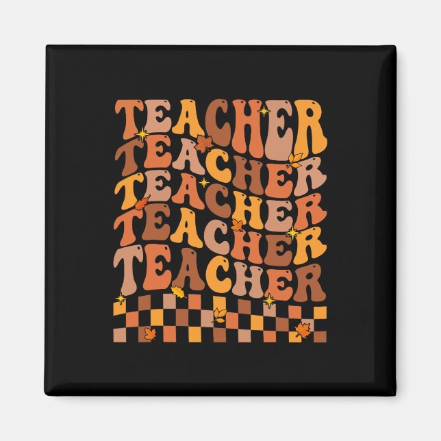 Imã Professora Cheia Autumn Vibes De Volta À Escola Ma (Frente)