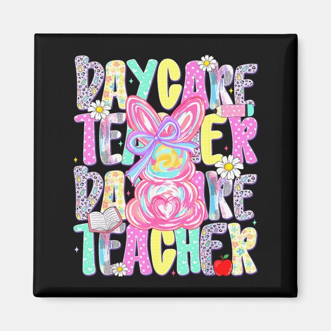 Imã professora de creche de Páscoa camisa de primavera (Frente)