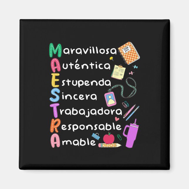 Imã Professora de Espanhol Professora Bilíngue Maestra (Frente)