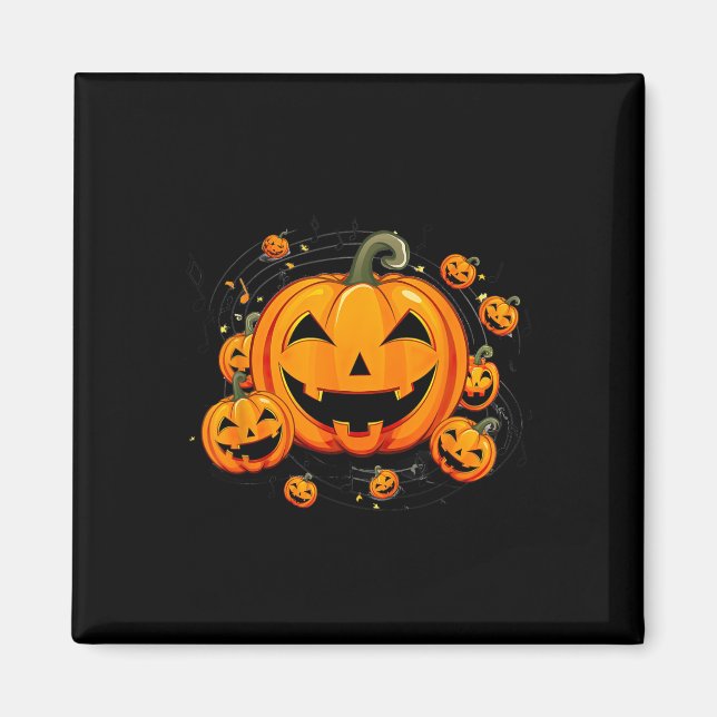 Imã Professora de Música no Halloween Chall Pumpkin (Frente)