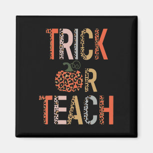 Imã Professora Do Halloween Trick Ou Ensino Leopardo