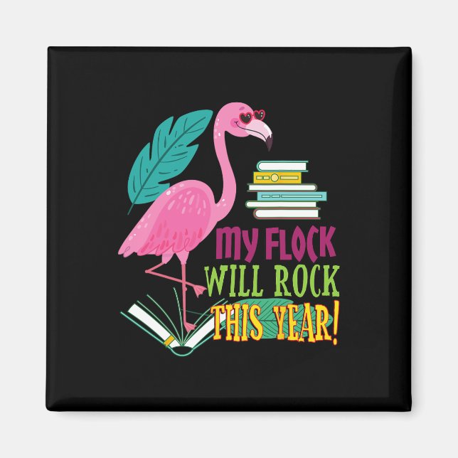 Imã Professora Flamingo Meu Relógio Vai Balançar A Esc (Frente)