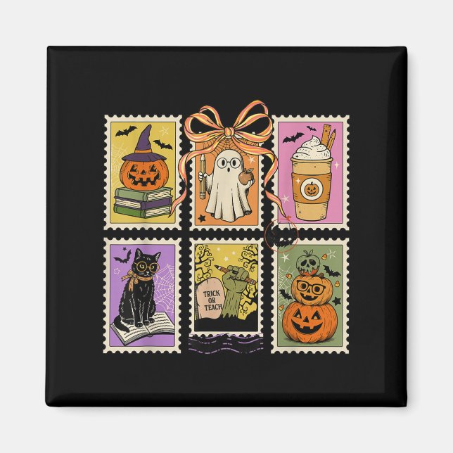 Imã Professora Halloween Shirt Saco Fantasma Lendo Hal (Frente)