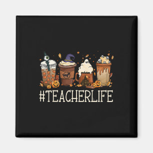 Imã Professora Horror Queda Café Louco Halloween Pumpk