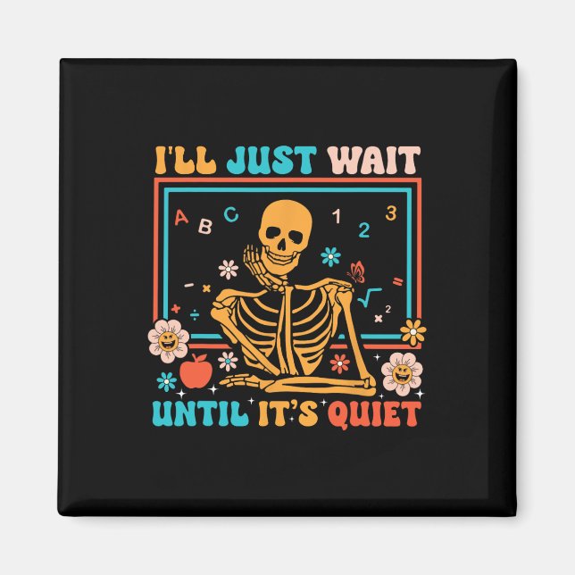 Imã Professora Skeleton Halloween Homens Mulheres (Frente)