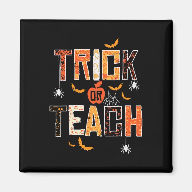 Imã Professores De Trick Ou Ensino Retro Halloween Hom (Frente)