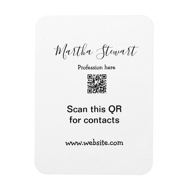 Ímã Profissão adicionar detalhes do código QR site emp (Vertical)