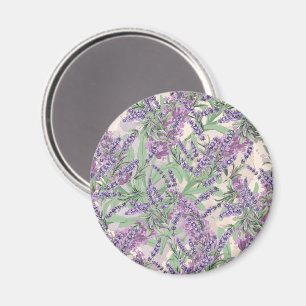 Imã Profusão de Lavanda Pó Rosa Floral Rústica