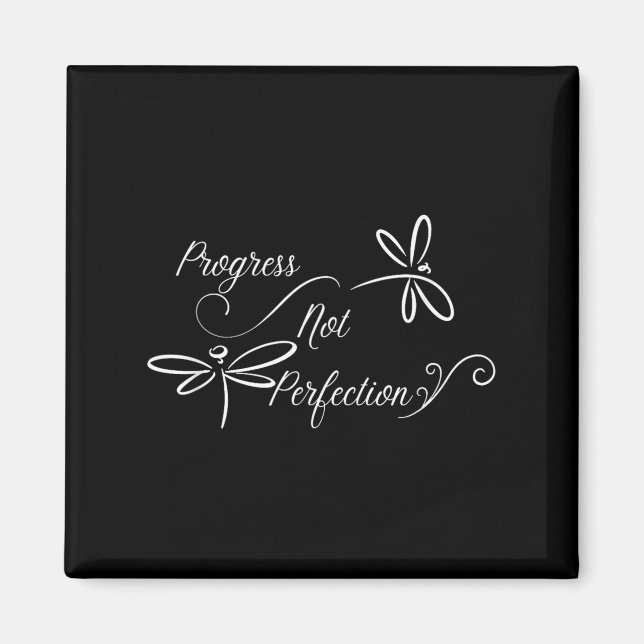 Imã Progress Not Perfection Motivational Design  (Frente)