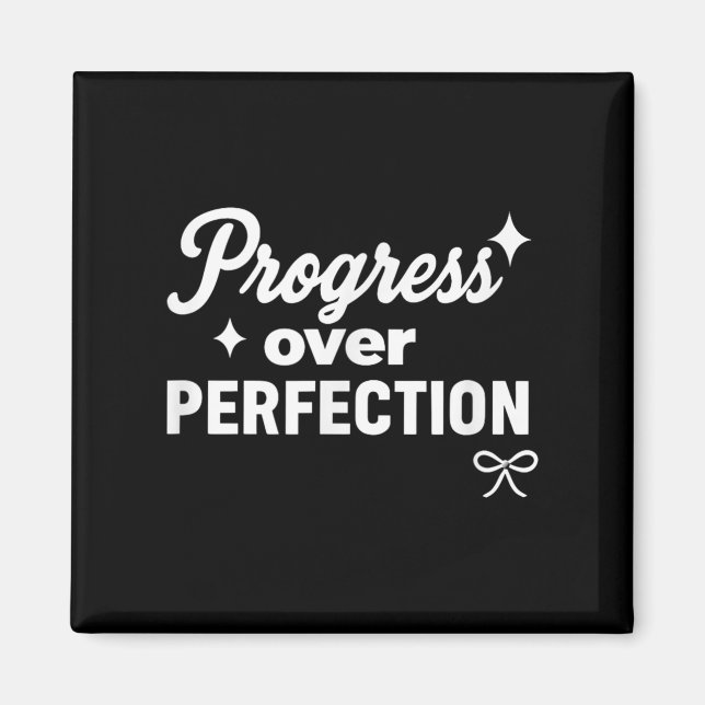 Imã Progress Over Perfection Motivational Christian Se (Frente)