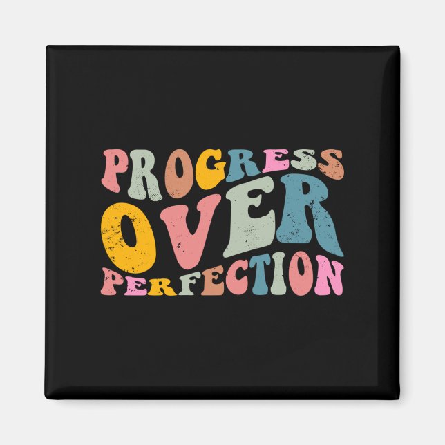 Imã Progress Over Perfection Motivational Teacher Long (Frente)