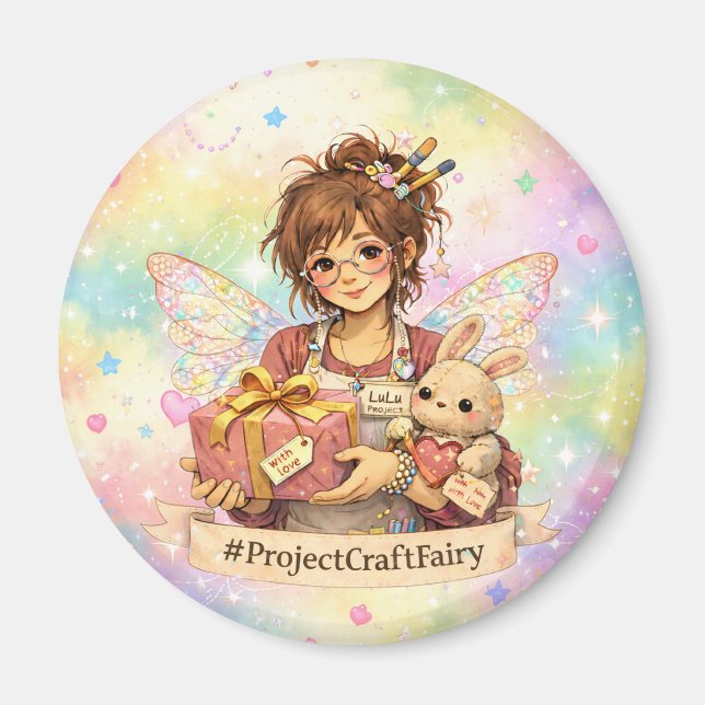 Imã #ProjectCraftFairy - Craft Community Fundraising (Frente)