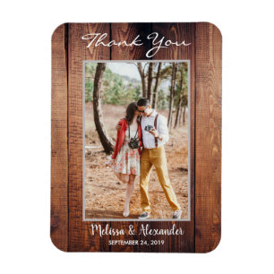Ímã Projete seu próprio obrigado rústico da foto voc