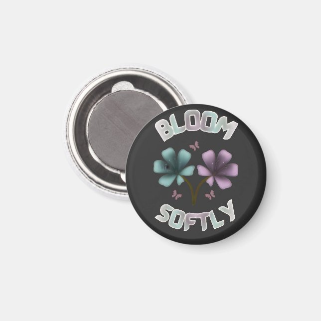 Imã Projeto de Design Floral de Primavera Bloom Softly (Front/Back)