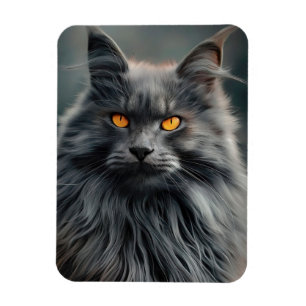 Ímã Projeto de Retrato de Majestoso Gato de Cabelo Lon