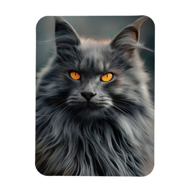 Ímã Projeto de Retrato de Majestoso Gato de Cabelo Lon (Vertical)