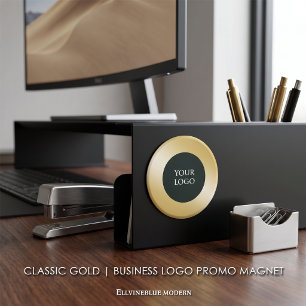 Imã Promo de Logotipo Empresarial Ouro Clássico