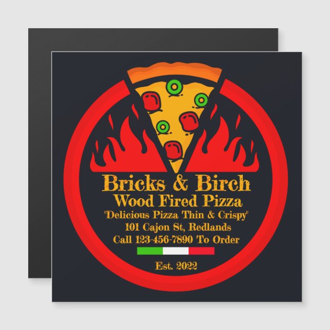Ímã Promocional Personalizado para Restaurante de  (Frente/Verso)