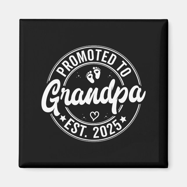 Imã Promoted To Grandpa Est 2025 Grandparents New Gran (Frente)