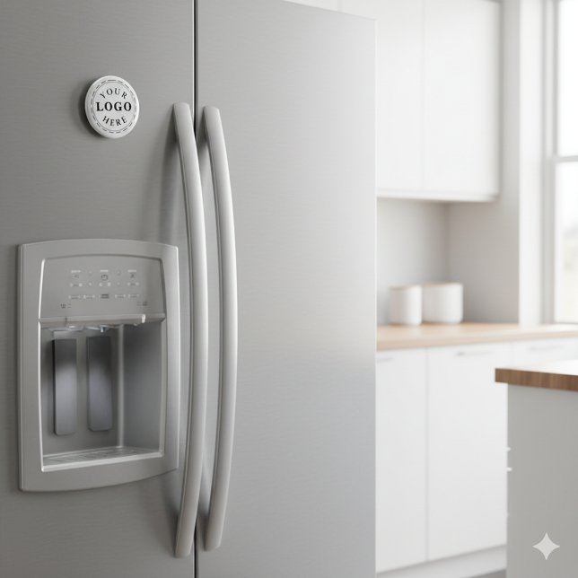 Imã Promova sua Marca - Imagem redonda personalizada d (Promote Your Brand – Custom Logo Round Magnet)