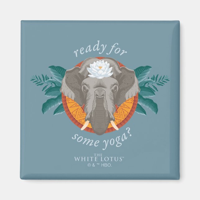 Imã Prontos para um pouco de ioga? - O Lotus Branco (Frente)