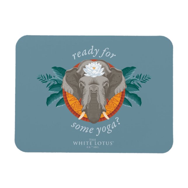 Ímã Prontos para um pouco de ioga? - O Lotus Branco (Horizontal)