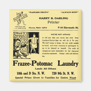 Imã Propaganda de jornal da lavanderia