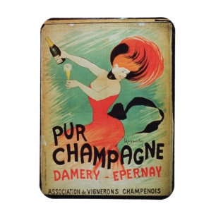 Ímã Propaganda de poster "Pur Champagne", de Damery, E