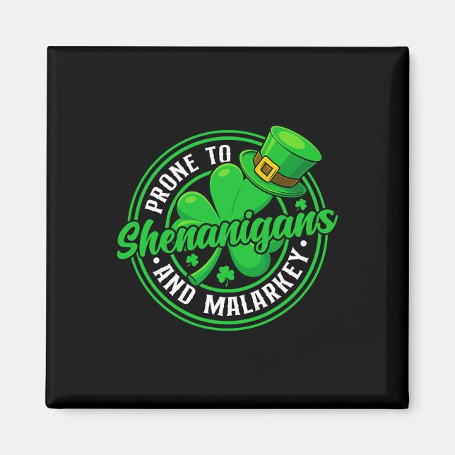 Imã Propenso a Travessuras e Malarkey Engraçado St Pat (Frente)