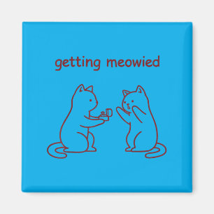Imã Proposta de Noivado de Casamento de Gato Meowied