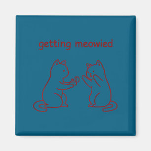 Imã Proposta de noivado de casamento de gato meowied 