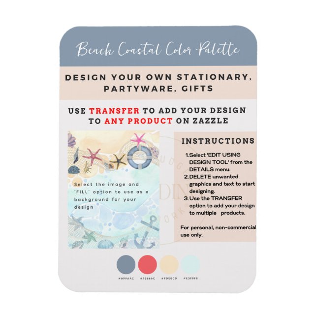 Ímã Própria Praia Costeira Náutica de Design (Vertical)