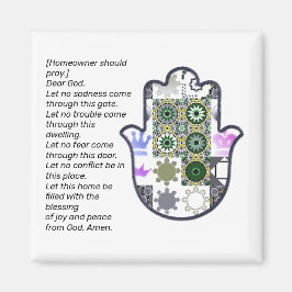 Imã Proprietário do Magnet 1 da Mão Khamsa Quadrada