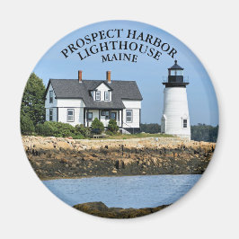 Imã Prospect Harbor Lighthouse, Maine Round Magnet