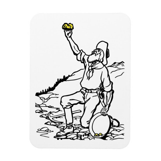Ímã Prospector Dourado de Tempo Antigo (Vertical)